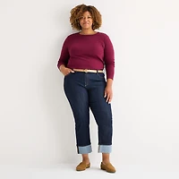 St. John's Bay Womens Plus High Rise Wide Leg Jean