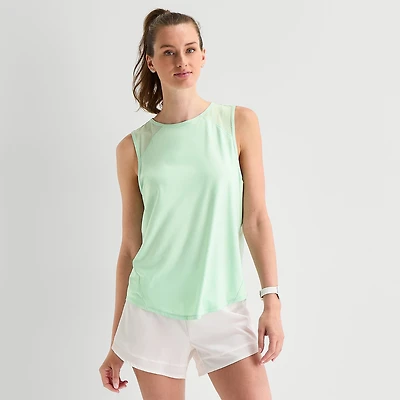 Xersion Mesh Womens Crew Neck Sleeveless Active Tank Top