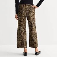St. John's Bay Womens Wide Leg High Rise Cropped Pant