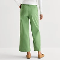 St. John's Bay Womens Wide Leg High Rise Cropped Pant