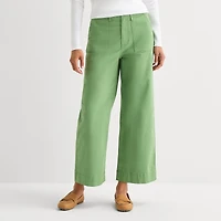 St. John's Bay Womens Wide Leg High Rise Cropped Pant