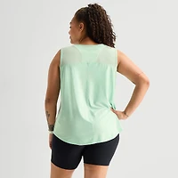 Xersion Mesh Womens Crew Neck Sleeveless Active Plus Tank Top