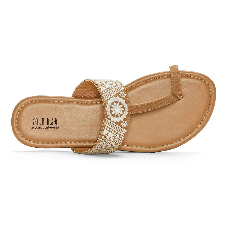 a.n.a Womens Embroidery Slide Sandals
