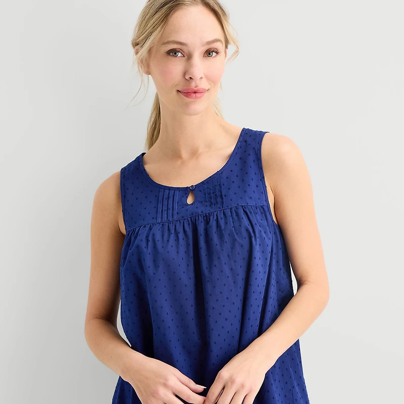 Adonna Womens Sleeveless Round Neck Nightgown