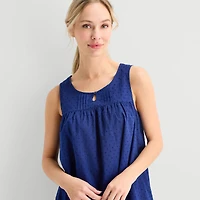 Adonna Womens Sleeveless Round Neck Nightgown