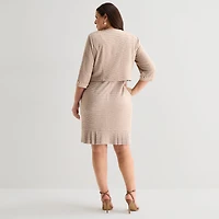 Maya Brooke Womens Plus Jacket Dress
