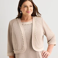 Maya Brooke Womens Plus Jacket Dress