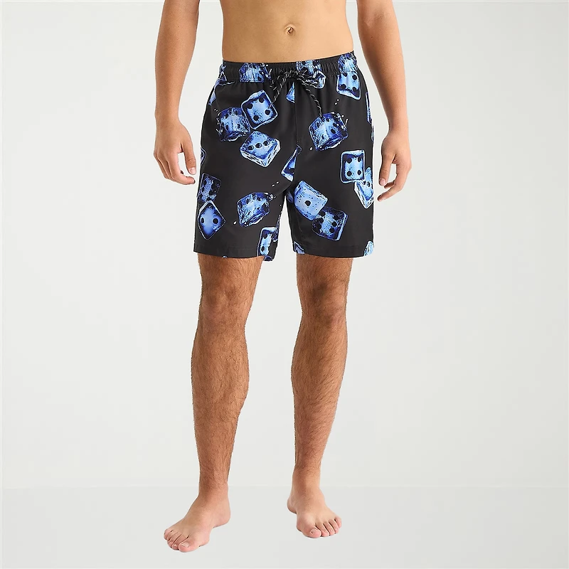 Arizona Mens 6 1/2" Patchwork Swim Trunks