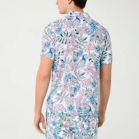 Endless Summer Mens Striped Short Sleeve Swim Shirt