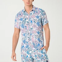 Endless Summer Mens Striped Short Sleeve Swim Shirt