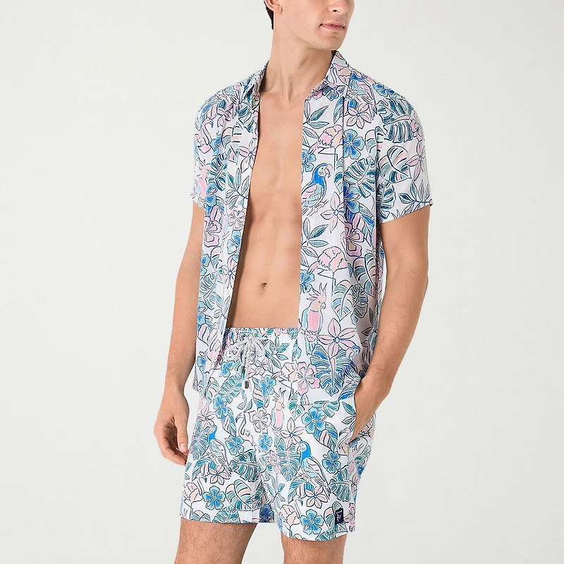 Endless Summer Mens Striped Short Sleeve Swim Shirt