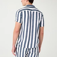 Endless Summer Mens Striped Short Sleeve Swim Shirt