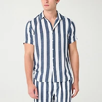 Endless Summer Mens Striped Short Sleeve Swim Shirt