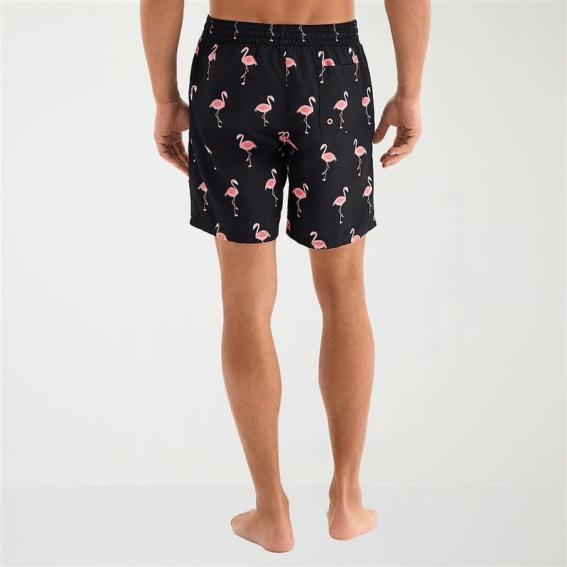 Burnside Mens Drawstring Waist 6" Animal Swim Trunks