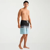 Burnside Mens Drawstring Waist 8" Striped Swim Trunks