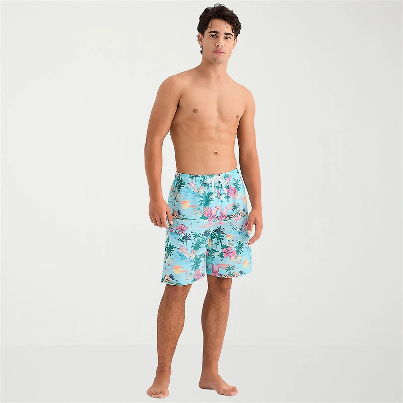 Burnside Mens Drawstring Waist 8" Swim Trunks