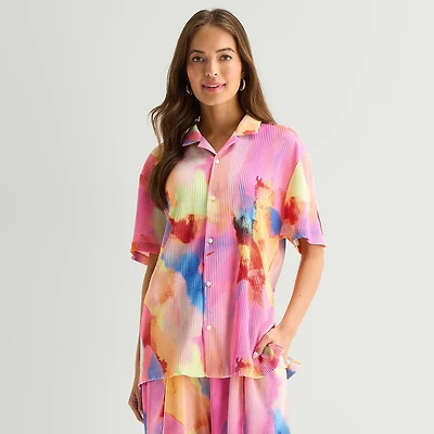 Hope & Wonder Pride Unisex Adult Short Sleeve Cap Regular Fit Button-Down Shirt