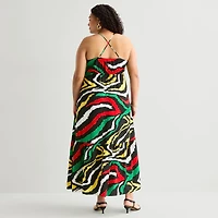 Hope & Wonder Juneteenth Womens Plus Sleeveless Maxi Dress