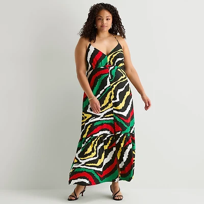Hope & Wonder Juneteenth Womens Plus Sleeveless Maxi Dress