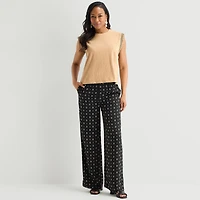 Liz Claiborne Womens Round Neck Sleeveless Blouse