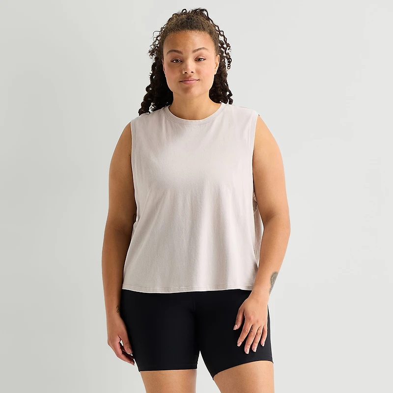 Xersion Womens Crew Neck Sleeveless Active Plus Tank Top
