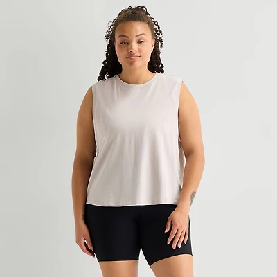 Xersion Womens Crew Neck Sleeveless Active Plus Tank Top
