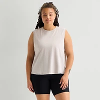 Xersion Womens Crew Neck Sleeveless Active Plus Tank Top