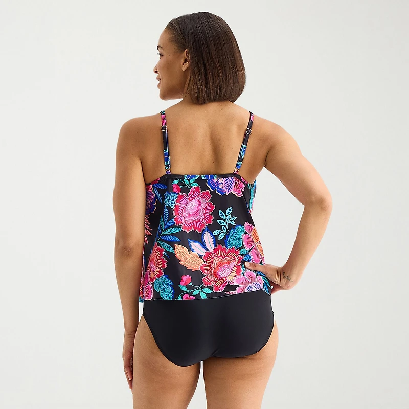 Sonnet Shores Womens Floral Tankini Swimsuit Top