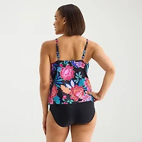Sonnet Shores Womens Floral Tankini Swimsuit Top
