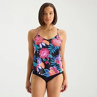 Sonnet Shores Womens Floral Tankini Swimsuit Top