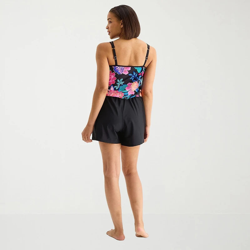 Sonnet Shores Womens Floral Swim Romper