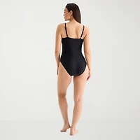 Liz Claiborne Womens Moderate Coverage One Piece Swimsuit