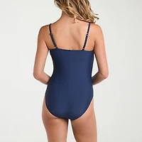 Liz Claiborne Womens Moderate Coverage One Piece Swimsuit