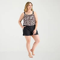 Sonnet Shores Womens Plus Swim Romper