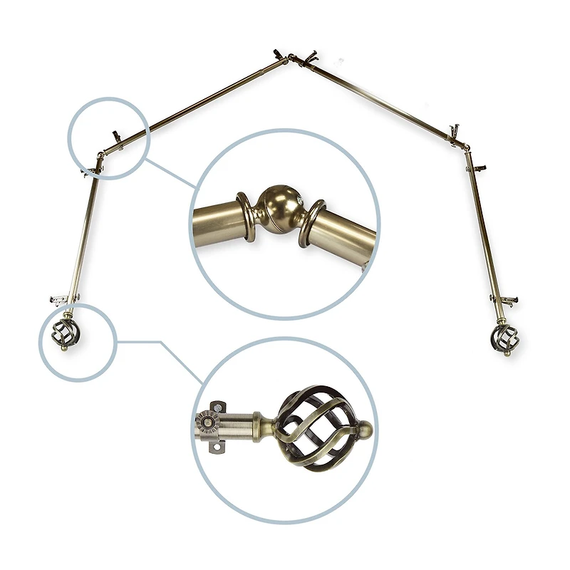Rod Desyne Twist 4 Sided Bay Window