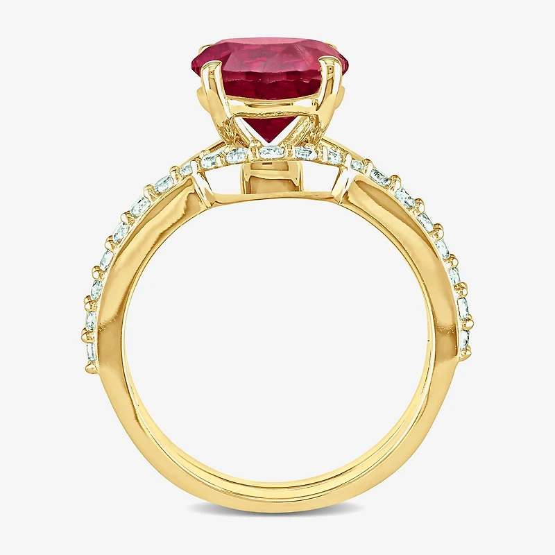Modern Bride Gemstone Womens Lab Created Red Ruby 10K Gold Bridal Set