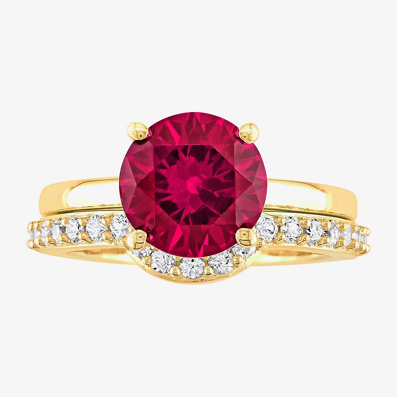 Modern Bride Gemstone Womens Lab Created Red Ruby 10K Gold Bridal Set