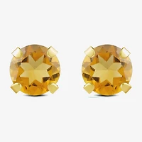 Gemstone 10K Gold 6mm Round Stud Earrings