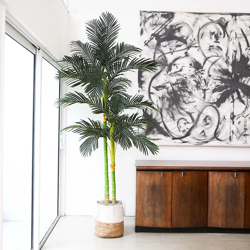 Nearly Natural 8' Golden Cane Palm Artificial Plant