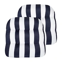 Sweet Home Collection™ Havana Stripe Patio Cushions Indoor/Outdoor Reversible Chair Pads Tufted 19" x