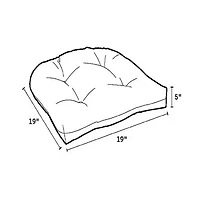 Sweet Home Collection™ Patio Cushions Indoor/Outdoor Reversible Chair Pads Tufted 19" x