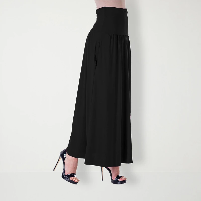 24seven Comfort Apparel Womens Stretch Fabric Maxi Skirt