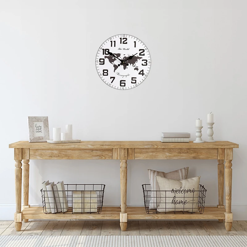 Northlight 12" Battery Operated Continent Wall Clock