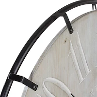 Northlight 23.5" Black Metal And Wood Country Rustic Wall Clock
