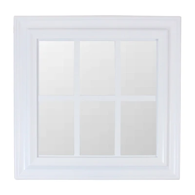 Northlight 17.5" White Mullions Square Wall Mirror
