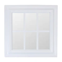 Northlight 17.5" White Mullions Square Wall Mirror