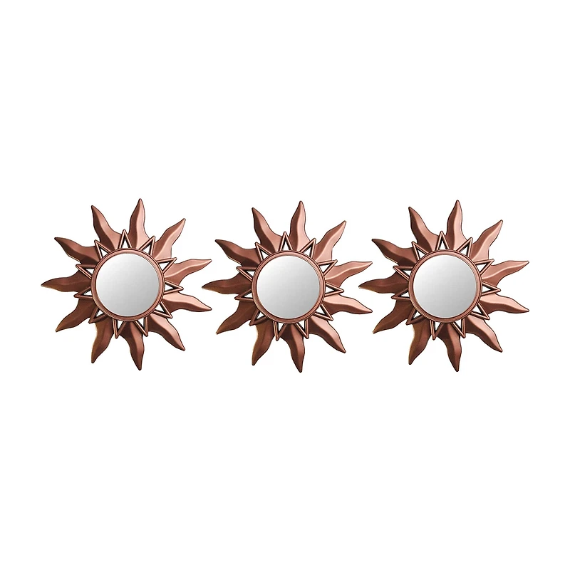 Northlight 9.5" Mayan Sunburst Matte Copper Mini Rectangular Wall Mirror