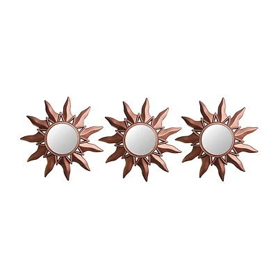 Northlight 9.5" Mayan Sunburst Matte Copper Mini Rectangular Wall Mirror