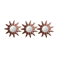 Northlight 9.5" Mayan Sunburst Matte Copper Mini Rectangular Wall Mirror