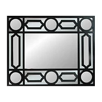 Northlight 29.5" Black Framed Geometric Style Round Wall Mirror
